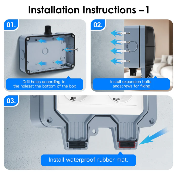 BSEED Außensteckdose IP66 – Wetterfest (EU-Standard)