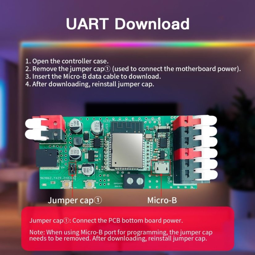 GLEDOPTO GL-C-015WL-D ESP32 WLED Digitální LED ovladač + Mic/UART