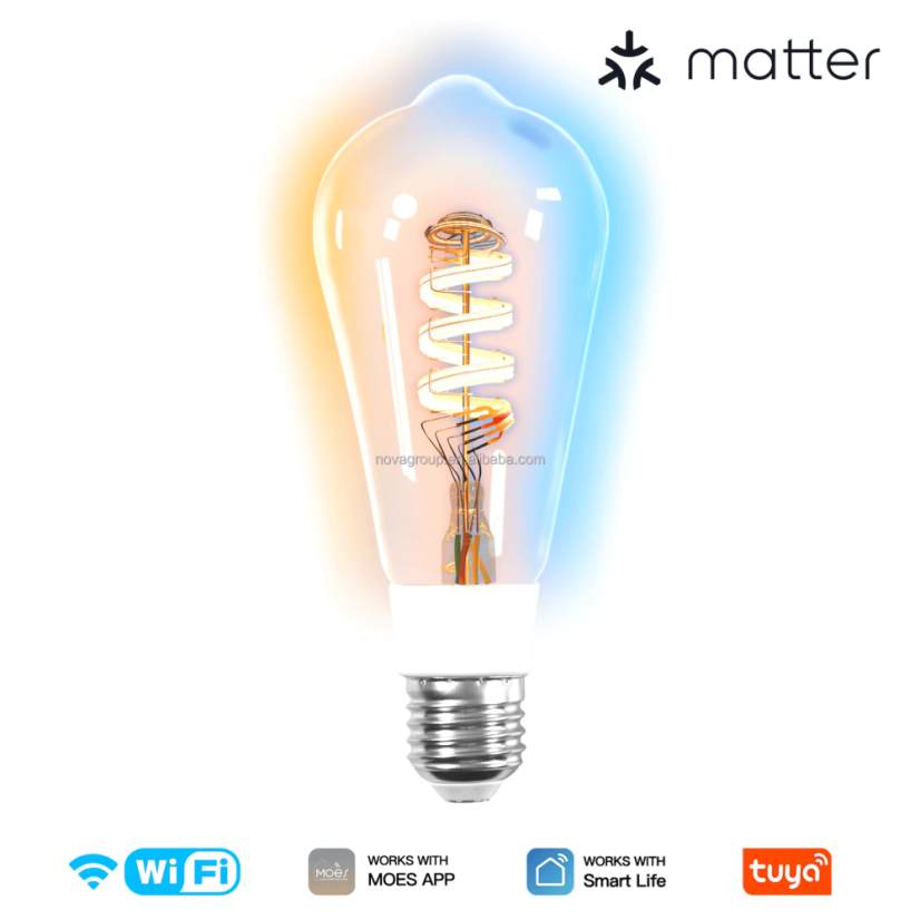 MOES Matter WiFi Lampadina Smart Edison E27