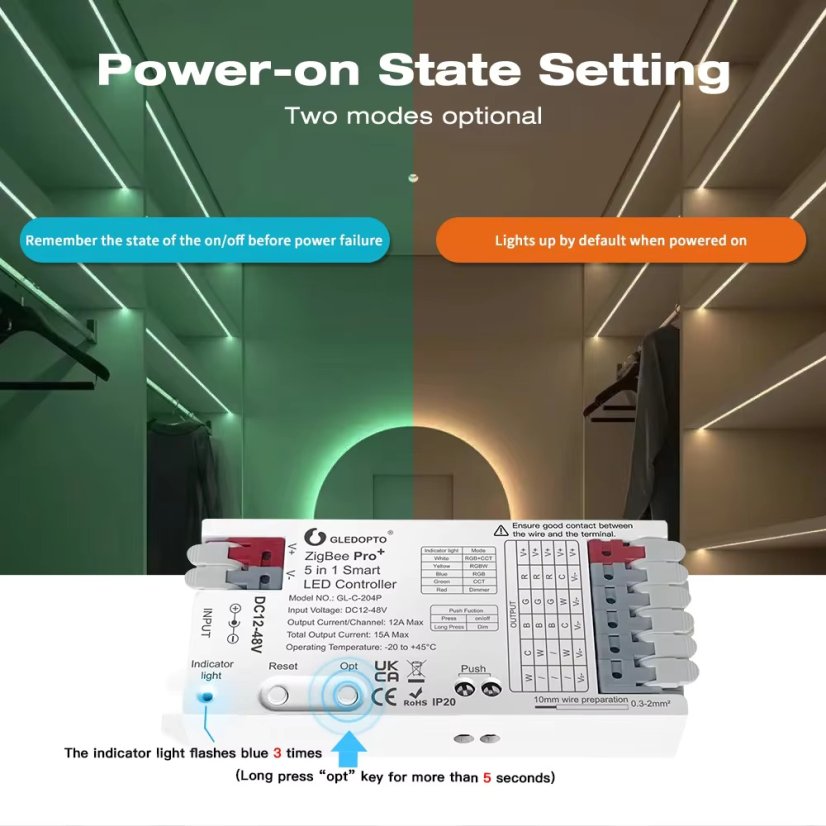 GLEDOPTO GL-C-204P - 5 w 1 Inteligentny Kontroler LED Zigbee