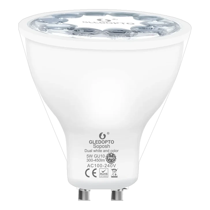 GLEDOPTO GL-S-006P - Zigbee 3.0 Pro GU10 RGB+CCT inteligentny reflektor 5W
