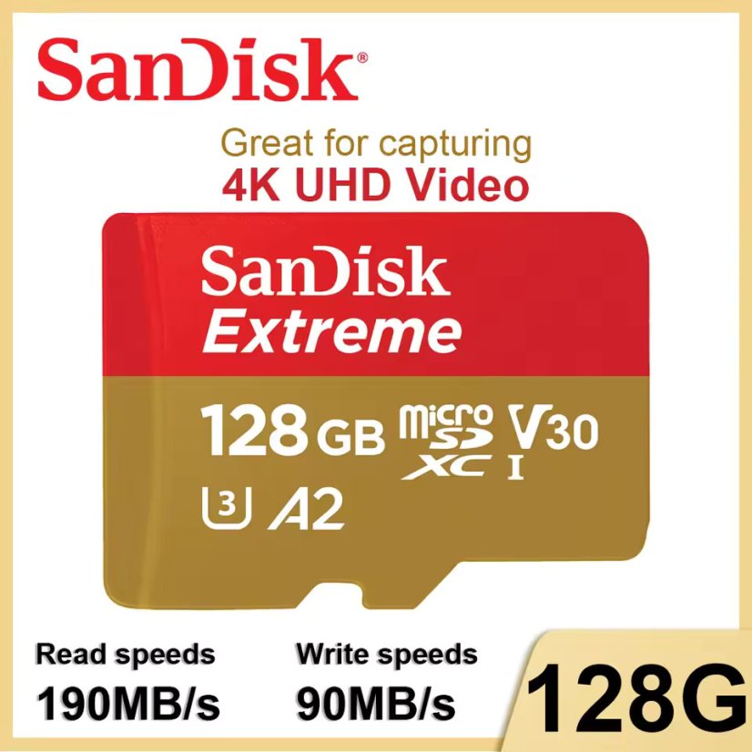 SanDisk microSDXC Extreme Memory Card - Type: Micro SDXC, Storage capacity: 512 GB, Speed Class: Class 30, Application Performance Class: A2, UHS Class: U3