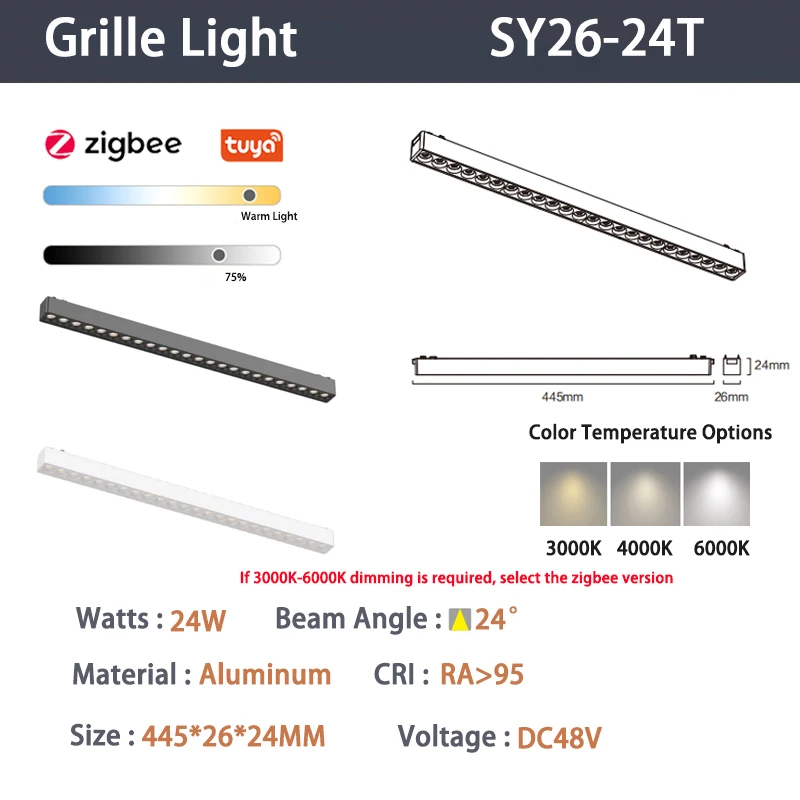 6mm inteligentne magnetyczne światła grille Zigbee