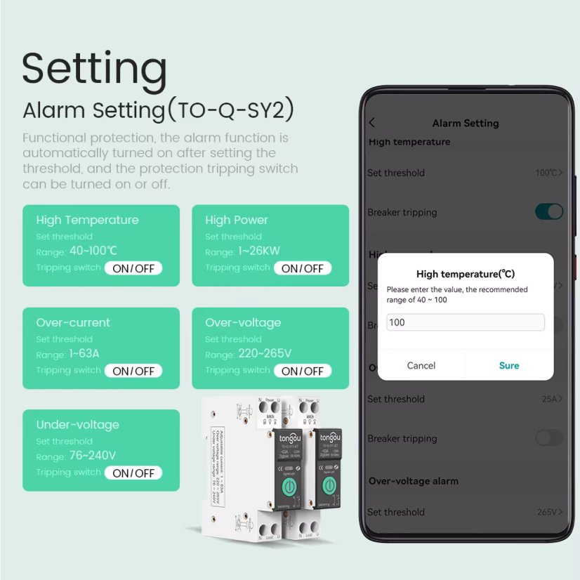 Tongou Tuya Smart Circuit Breaker 1-63A