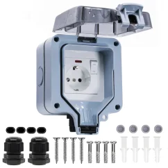 BSEED Presa Elettrica da Esterno IP66 – Impermeabile (Standard UE)