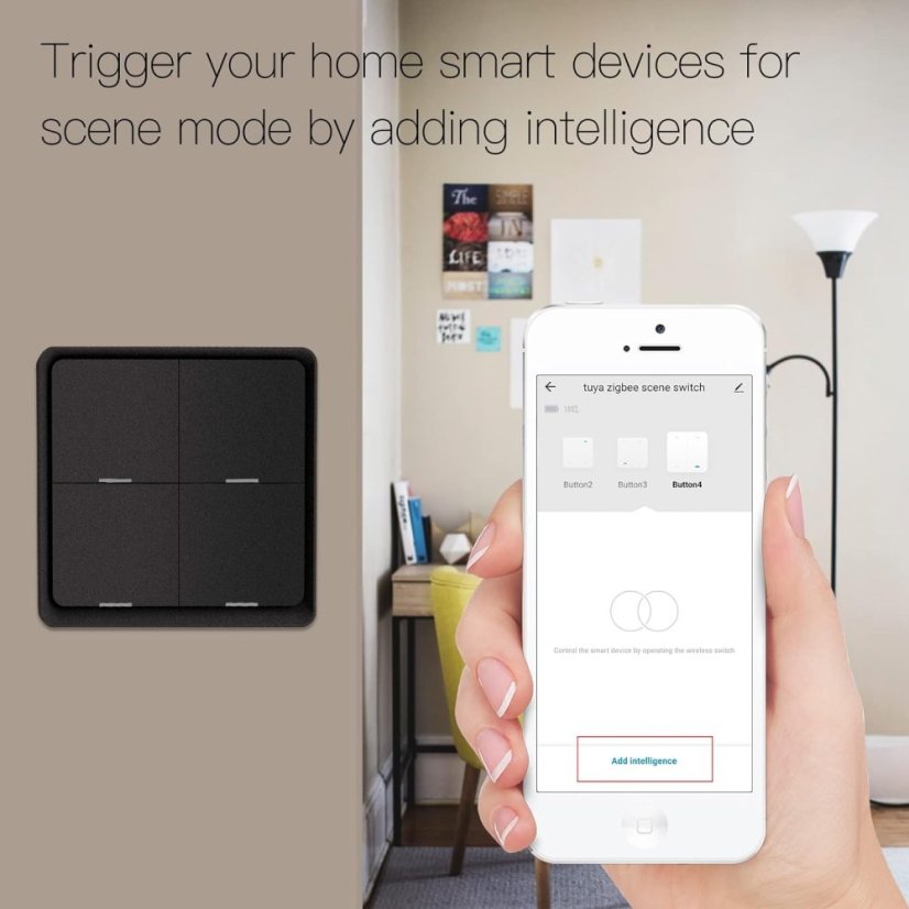 MOES ZigBee Mehrzweck-4-Tasten-Szenenschalter