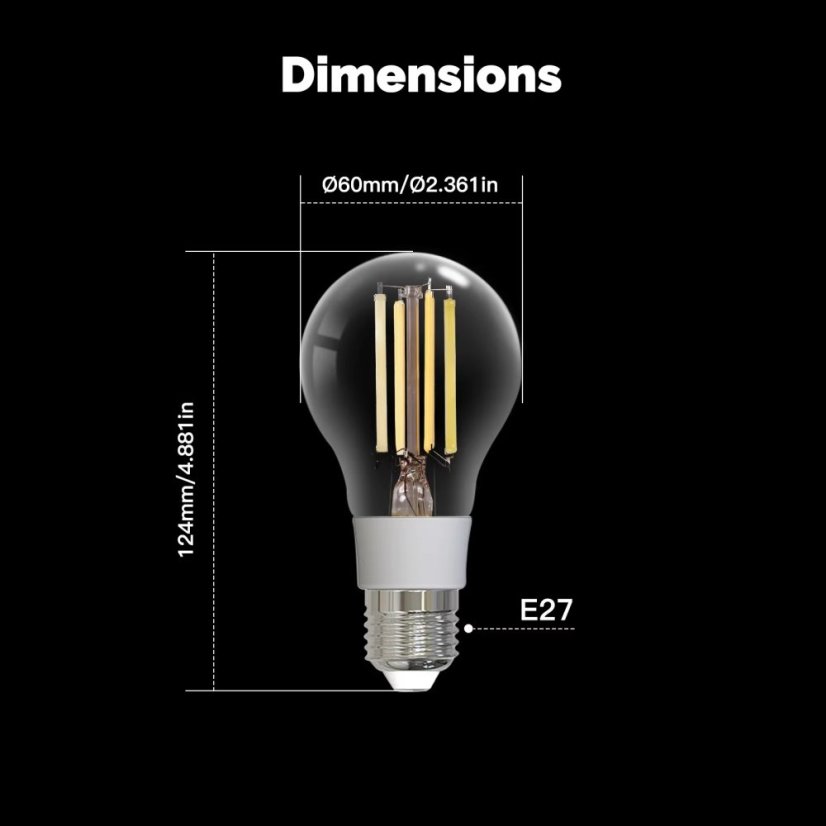MOES Zigbee 3.0 Chytrá filamentová LED žárovka – CCT a stmívatelná