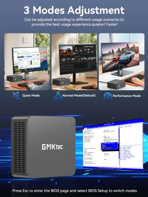 GMKtec G3S Mini‑PC — Intel Alder Lake N95 - RAM-Größe: 8 GB, Festplattengröße: 256 GB