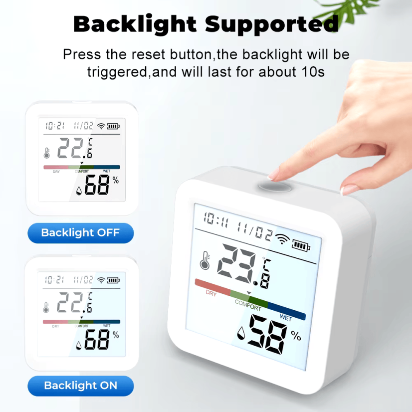 Wi-Fi Temperatur- und Feuchtigkeitssensor mit Display