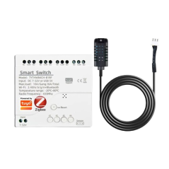 Interruttore relè smart Zigbee Tuya a 4 canali con sensore esterno di umidità e temperatura