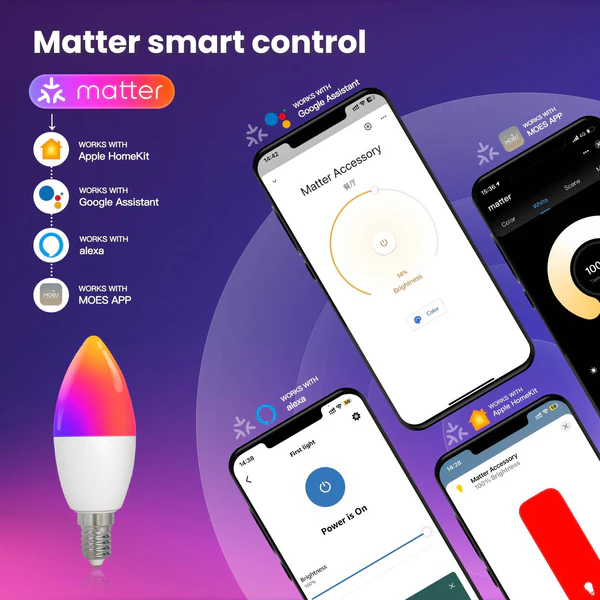 MOES Matter Smart Bulb E14