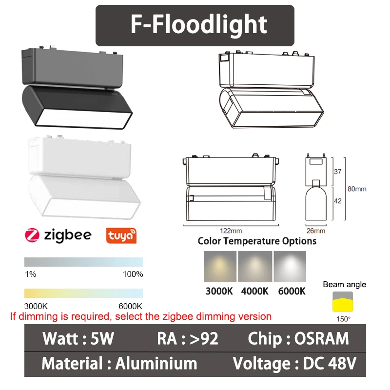 6mm Chytré Zigbee reflektorové magnetické svetlá