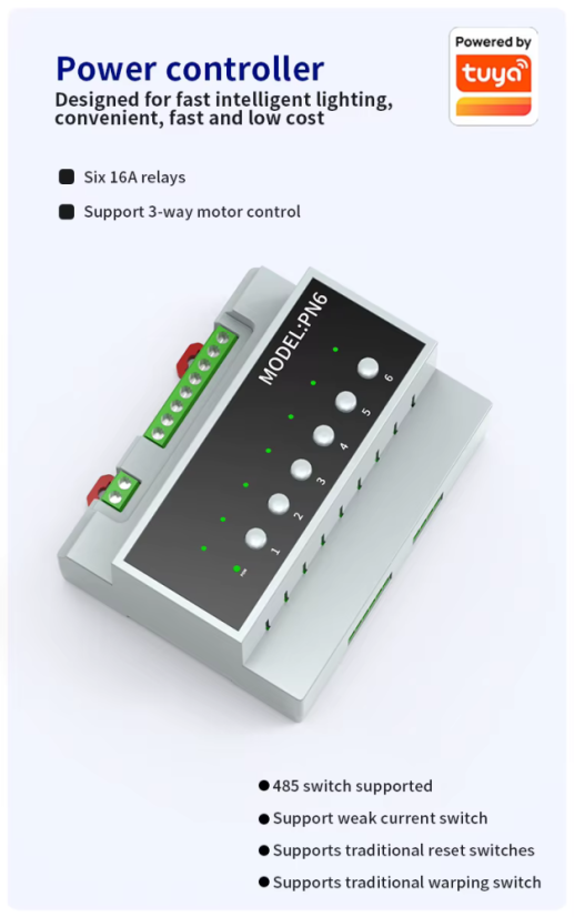 RSH Tuya ZigBee 6-kanałowy przekaźnik smart 16A