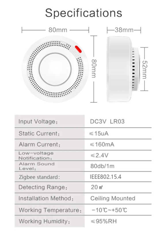 Zigbee/Wi-Fi-Rauchmelder