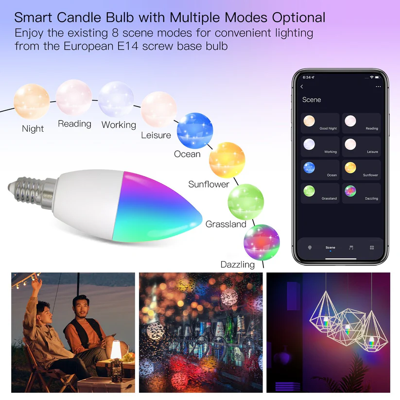 MOES WiFi Smart Bulb E14 6W