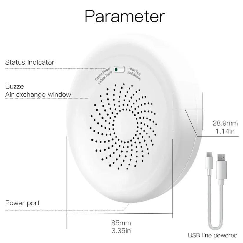 MOES Zigbee brennbarer Gasleckdetektor (Erdgas)