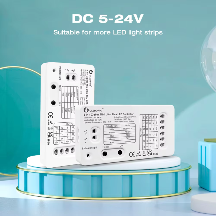 GLEDOPTO Zigbee Mini Ultra Thin LED Controller 5in1