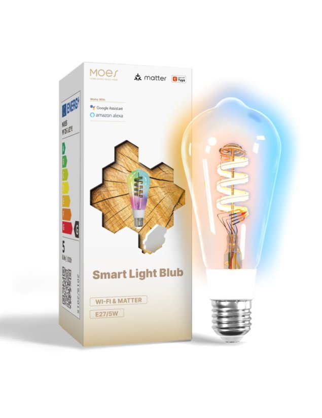 MOES Matter WiFi Lampadina Smart Edison E27