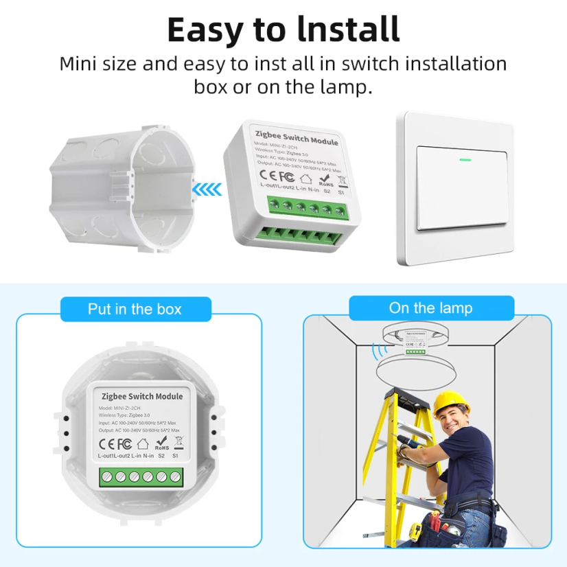 Smart Switch Zigbee-Modul – 2 Kanäle