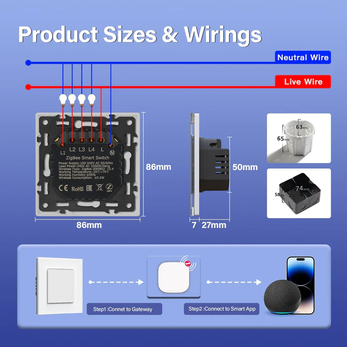 BSEED Smart Zigbee Lichtschalter – Echo Click