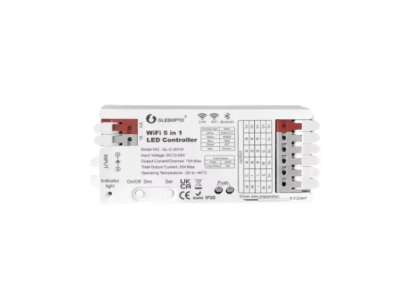 GLEDOPTO GL-C-201W – Wi-Fi+RF Tuya 5v1 RGBW LED ovladač