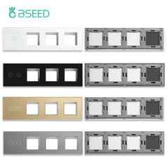 BSEED szklany panel czteropanelowy do przełączników i gniazdek