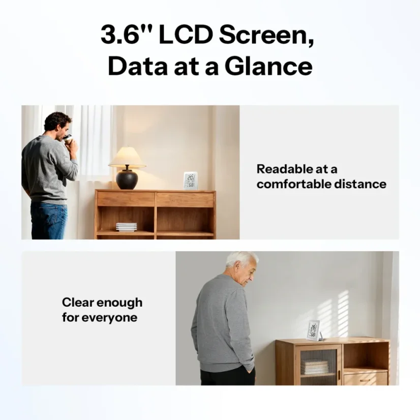 SONOFF AirGuard TH Sensore di Temperatura e Umidità LCD Zigbee da 3,6'' | SNZB-02DR2