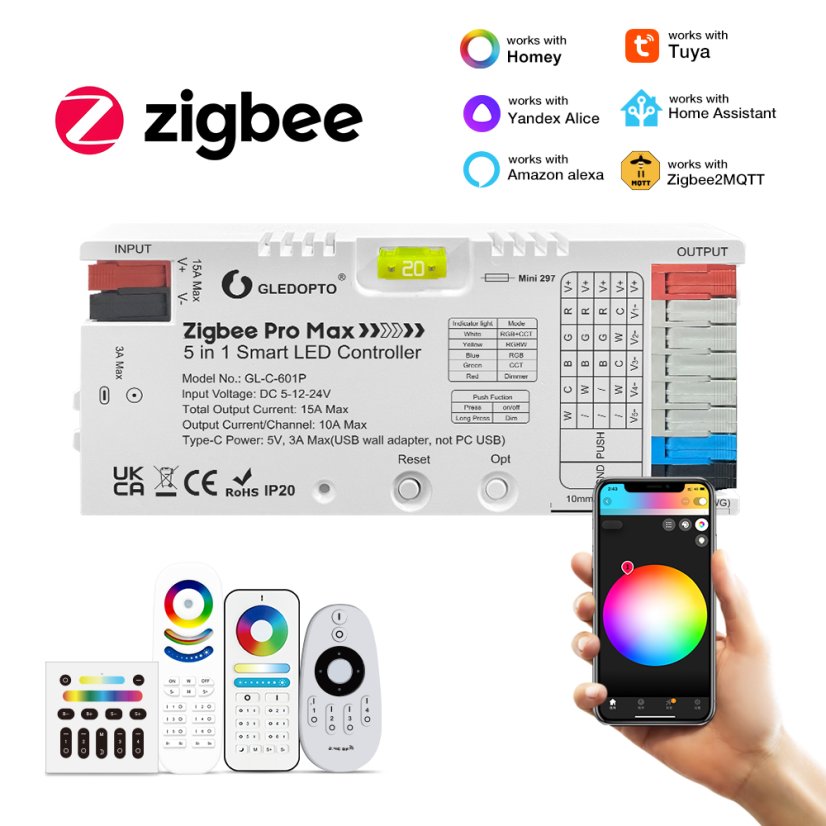 GLEDOPTO GL-C-601P Zigbee Pro Max 5w1 inteligentny sterownik LED