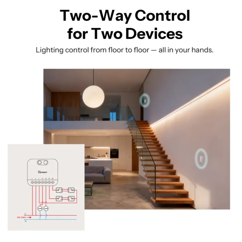 SONOFF MINI DUO-L 2-gang Zigbee chytrý spínač | MINI-ZB2GS-L