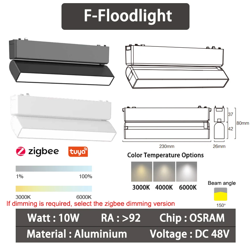 6mm Chytré Zigbee reflektorové magnetické svetlá