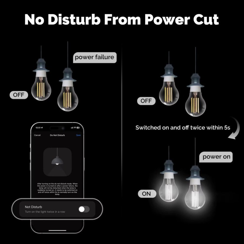 MOES Zigbee 3.0 Chytrá filamentová LED žárovka – CCT a stmívatelná