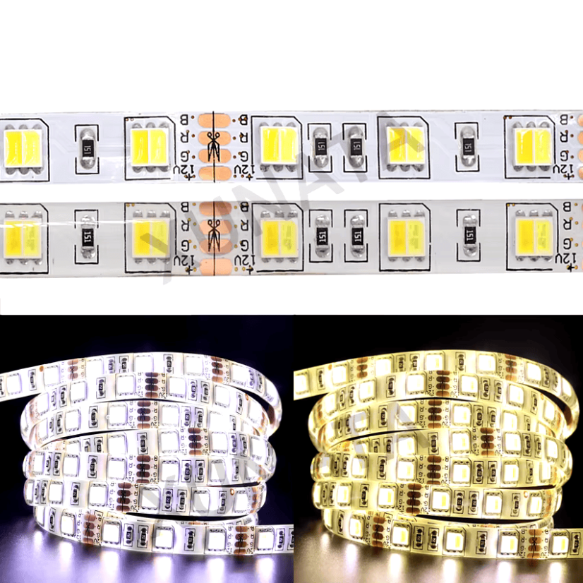 Taśma LED - CCT 60 diod/m, IP21, 12V
