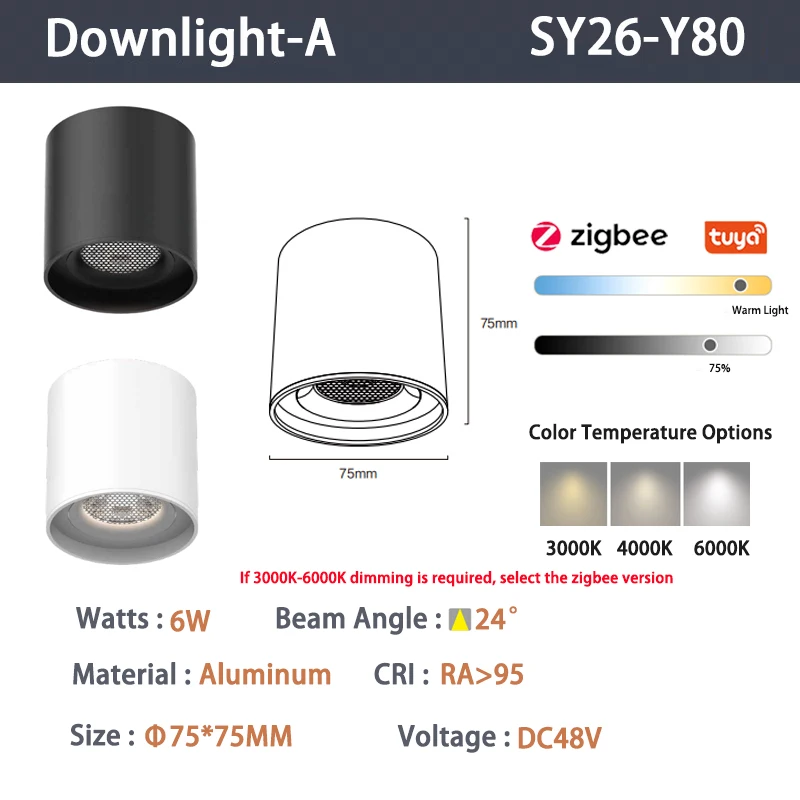 6mm Chytré Zigbee bodová světla