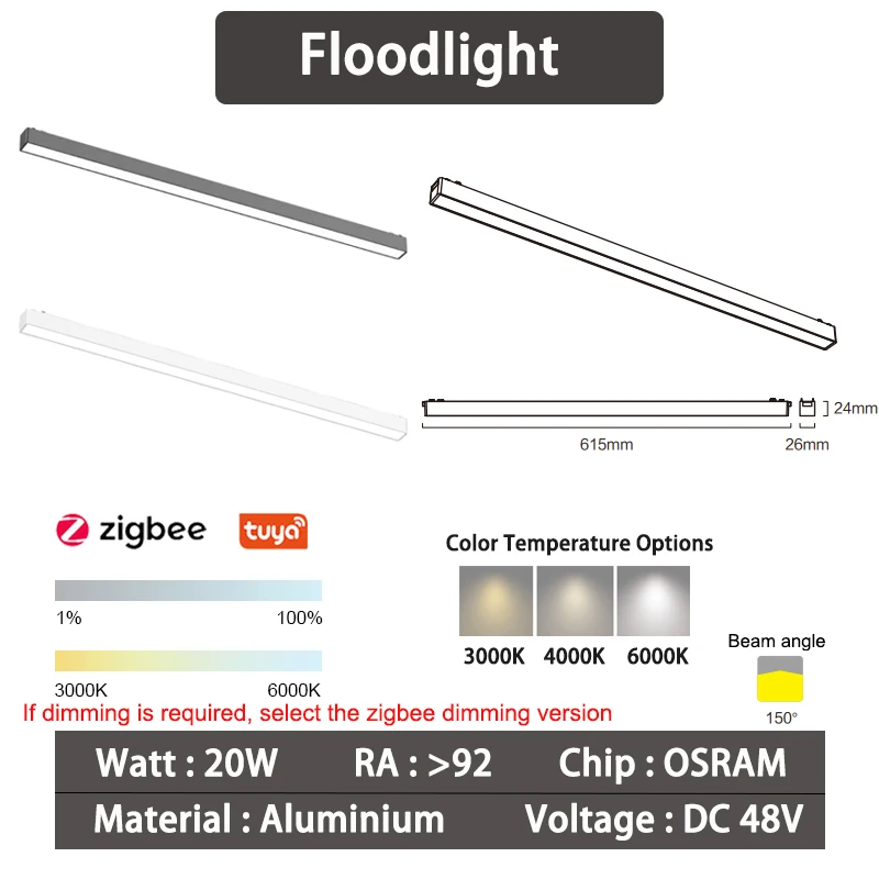 6mm Chytré Zigbee reflektorové magnetické svetlá