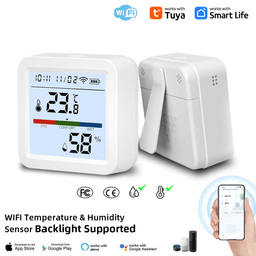 Wi-Fi Temperatur- und Feuchtigkeitssensor mit Display
