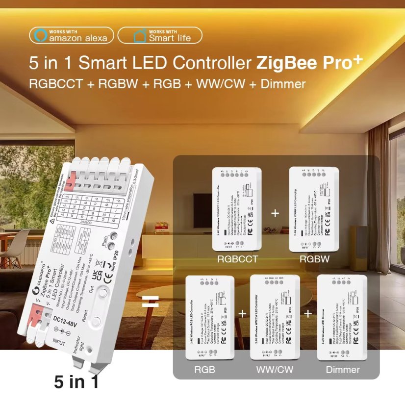 GLEDOPTO GL-C-204P - 5 in 1 Smart Zigbee LED Controller