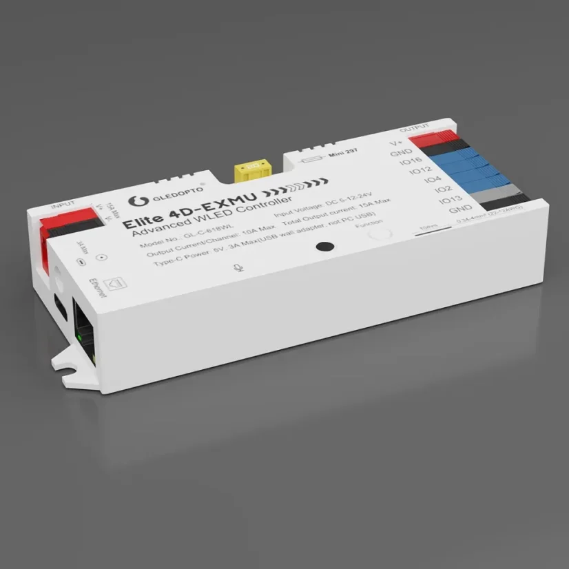 GLEDOPTO GL-C-618WL Elite 4D-EXMU – Pokročilý WLED ovladač pro adresovatelné LED pásky