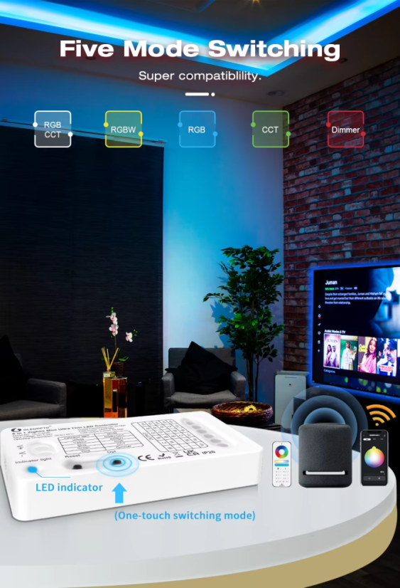 GLEDOPTO Zigbee Mini Ultra Thin LED Controller 5in1