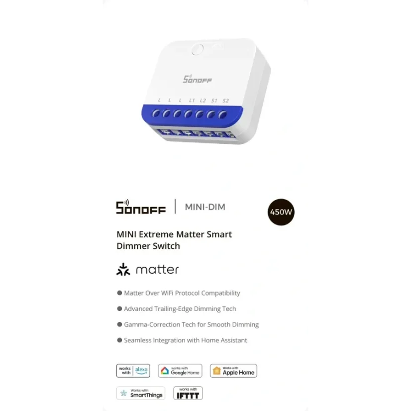 SONOFF MINI Extreme Matter Über WiFi Dimmer Schalter | MINI-DIM