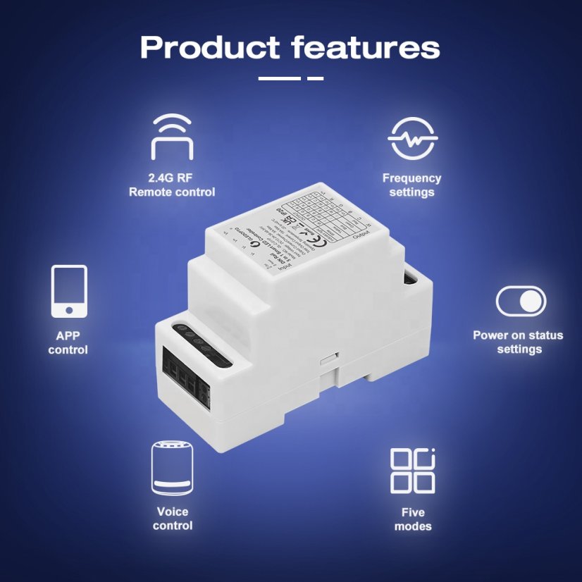 GLEDOPTO GL-C-011P – ZigBee Pro DIN lištový 5v1 ovládač LED pásikov