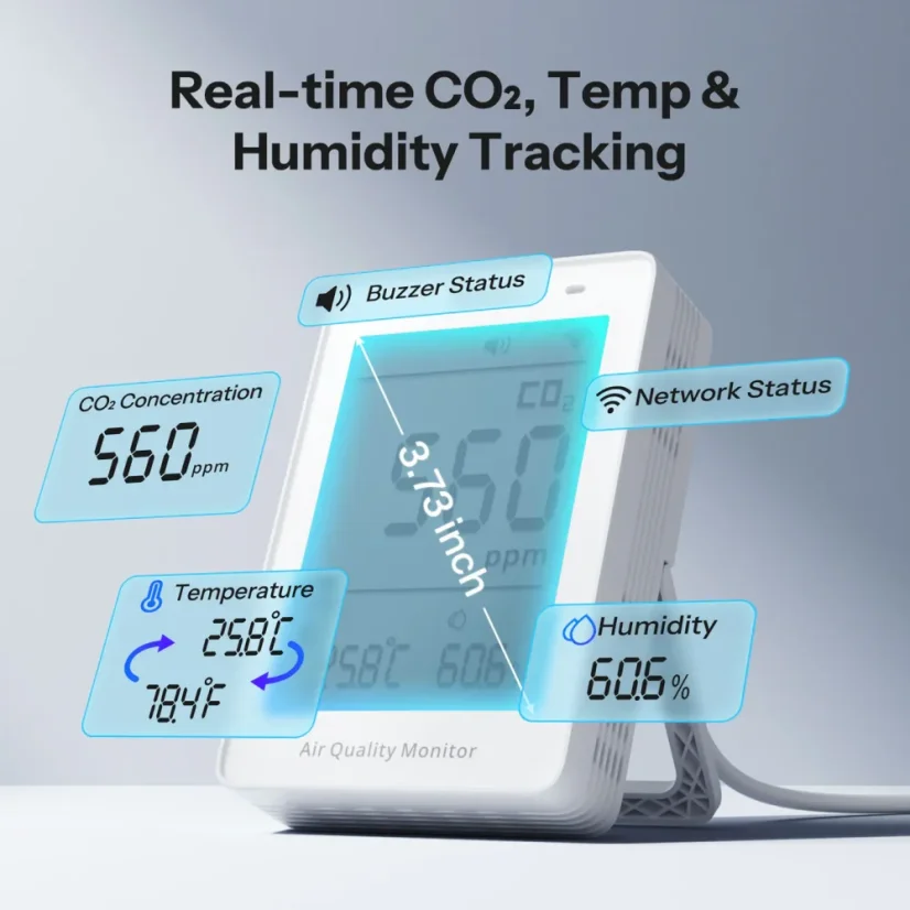 SONOFF AirGuard CO2 Matter přes Wi-Fi Monitor kvality vzduchu | SAWF-08P