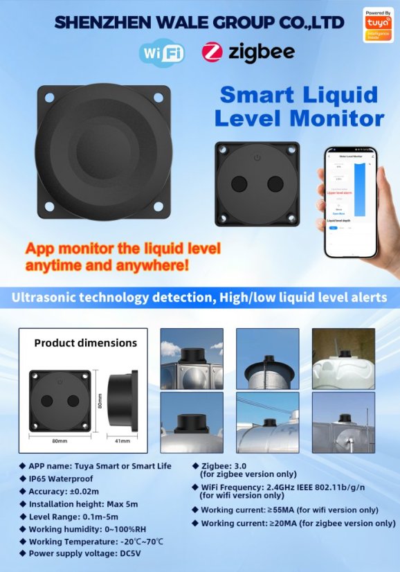 Tuya Monitor WiFi per livello liquido