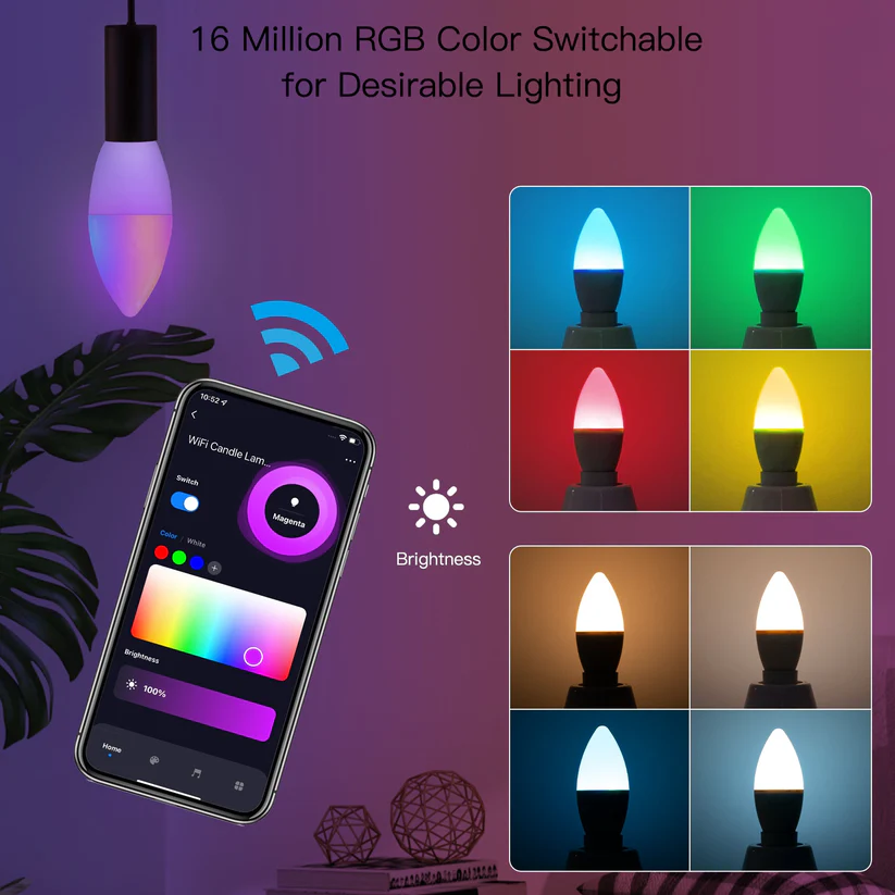 MOES WiFi Smart Bulb E14 6W