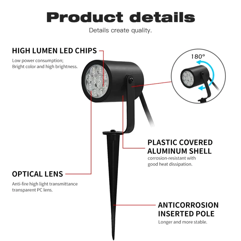 GLEDOPTO GL-G-004P - Zigbee 3.0 Pro RGB+CCT reflektor ogrodowy 7W 230V IP66
