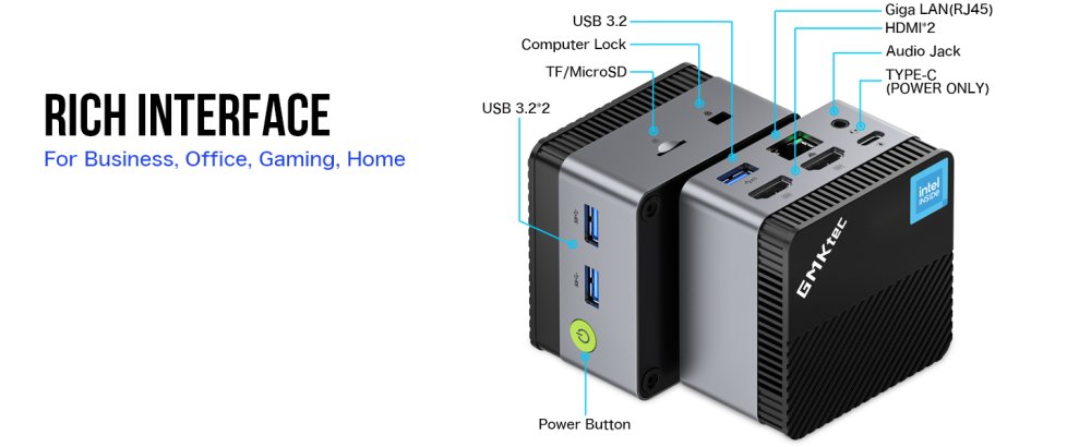 GMKtec NucBox G5 MEM12GB NVME 512GB換装済み : GMKtec Mini PC