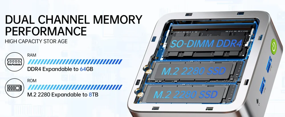 GMKtec NucBox G10 Mini PC — AMD Ryzen™ 5 3500U - RAM size: 16 GB